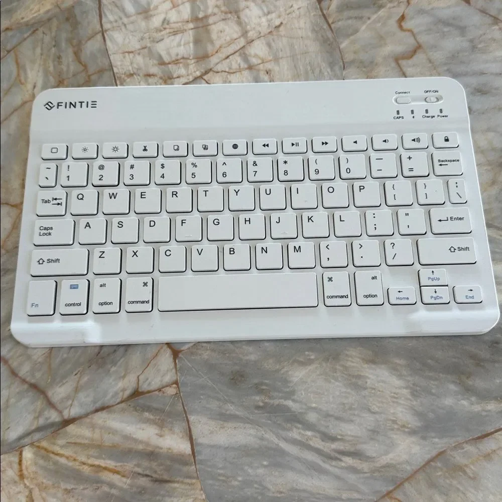 Fintie Ultra-Thin‎ Wireless Bluetooth Keyboard White for iPad Tablet iOS QWERTY